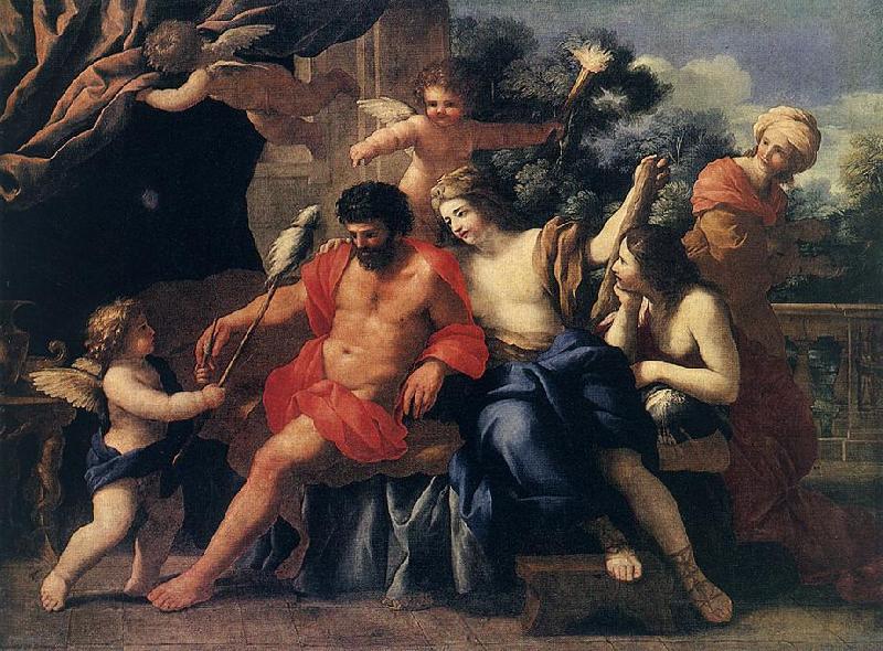 ROMANELLI, Giovanni Francesco Hercules and Omphale sdg Sweden oil painting art